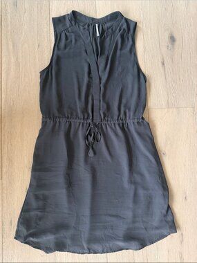 Temperance Sleeveless Black Drawstring Waist Shift Dress Womens Size Large
